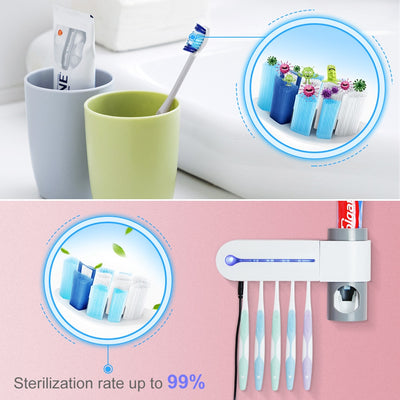 UV Light Toothbrush Holder and Toothpaste Dispenser