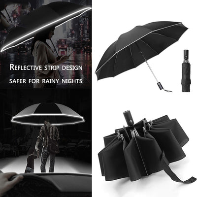 Reverse Folding Automatic Umbrella with LED Flashlight