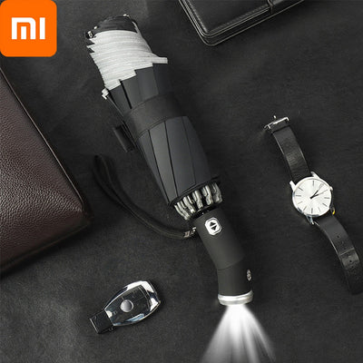 Reverse Folding Automatic Umbrella with LED Flashlight