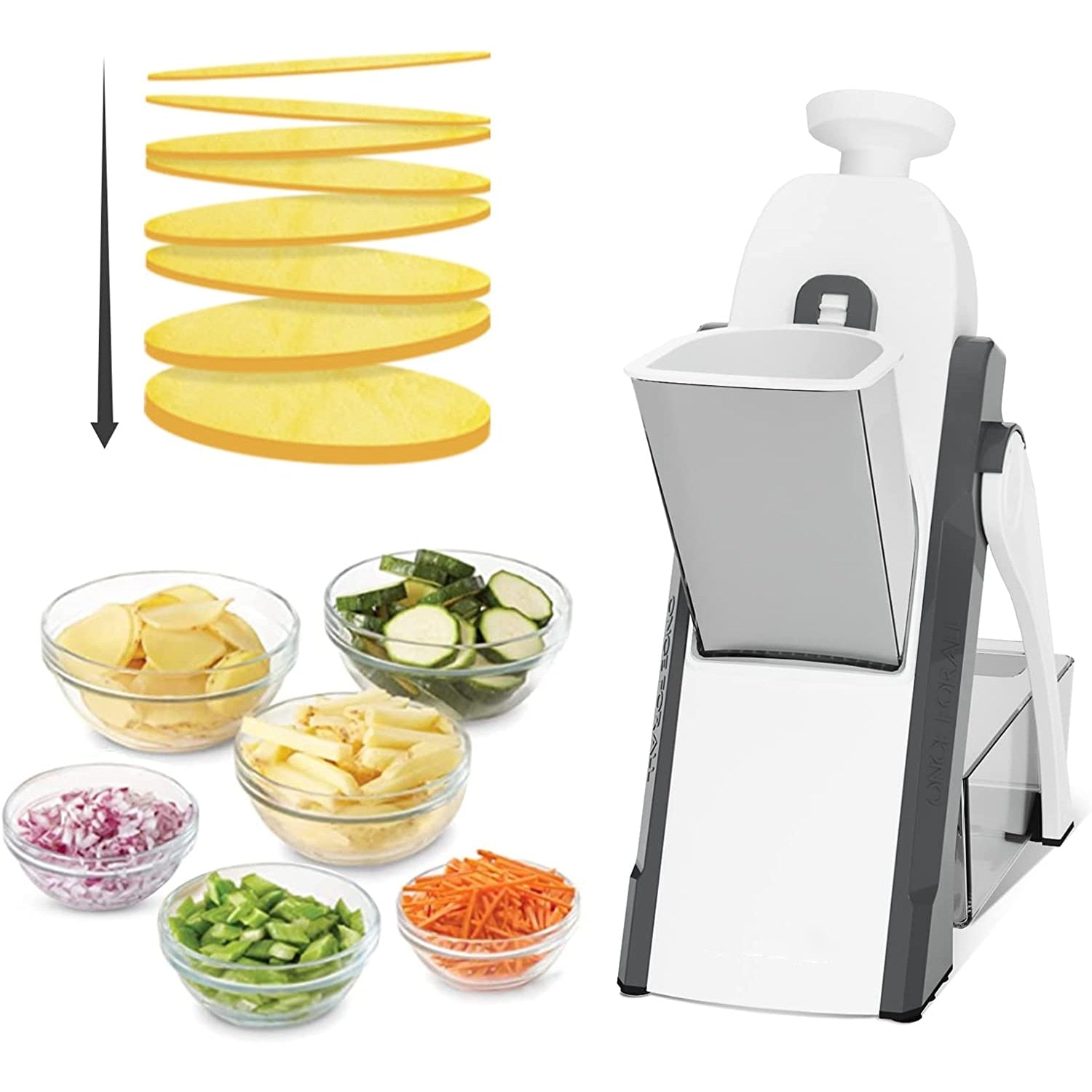 ONCE FOR ALL Safe Mandoline Slicer - Manual Fruit & Vegetable Cutte –  ONCEFORALL