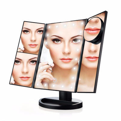 FOLDABLE TRIPLE PANEL LED VANITY MIRROR