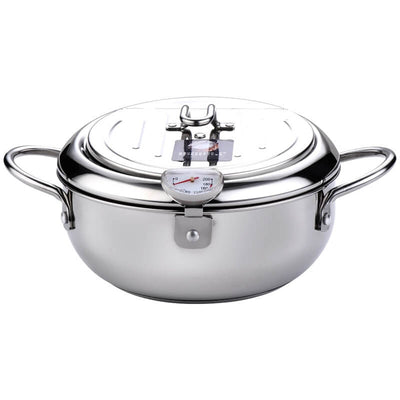 Stainless steel deep frying pot