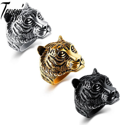 VINTAGE TIGER HEAD RING