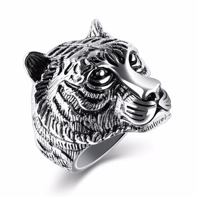 Vintage look Tiger Head Ring